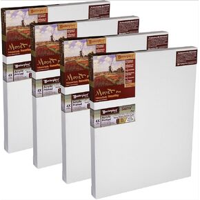 MASTERPIECE Z4ME-2430 Monet PRO 1-1/2", 24" x 30", Sierra 12oz Heavy Pro 3X Primed Artist Canvas 4-Pack
