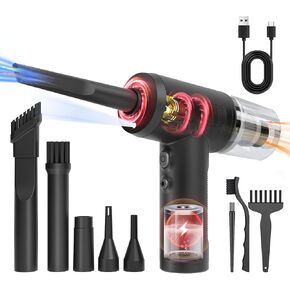 Handheld Car Vacuum Cordless, 12000Pa Strong Suction 3-in-1 Compressed Air Duster & Car Vacuum Cleaner & Hand Pump, 3 Gear Adjustable Handheld Vacuum with LED Light for Car, PC, Keyboard and Carpet in Saudi Arabia
