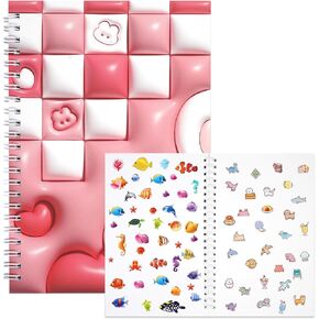 Reusable Sticker Album for Collecting Stickers - Sticker Collection Saver Book for Kids Adults, 39 Sheets Empty Release Paper to Put Stickers in - 78 Pages,Flat Cover.