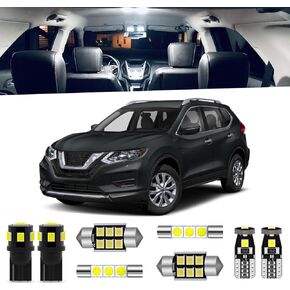 ENDPAGE 6-Pieces Rogue LED Interior Light Kit for Nissan Rogue 2014 2015 2016 2017 2018 2019 2020 White 6000K Interior LED Lighting Package + License Plate Lights, Install Tool