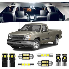 ENDPAGE 12-Pieces White Interior LED Light Kit for Chevrolet Silverado/GMC Sierra 1999 2000 2001 2002 2003 2004 2005 2006 Interior LED Package + Cargo Lights, License Plate Lights, Install Tool