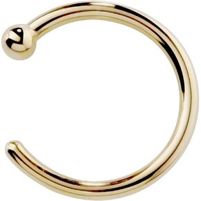FreshTrends Solid 14K Gold Tiny Nose Ring Hoop 18 Gauge 1/4" Diameter
