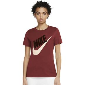 Nike Sportswear Women's Graphic Short Sleeve Shirt (Medium, Team Crimson/Black/White)