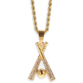 Gold Baseball Necklaces for Boys Baseball Bat Cross Necklace Baseball Chain Pendant Necklace for Men Women Sports Hiphop Necklace Baseball Lovers Jewelry Gifts for Baseball Moms Baseball Player Gifts