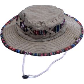 Bucket Hat for Men and Women, Wide Brim Floral Adjustable UV Protection Fishing Washed Sun Hats, Cowboy Hat