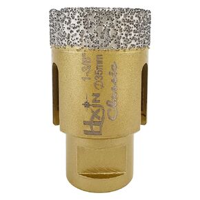 Vacuum brazed Diamond Hole Saw with 5/8"-11 Thread Classical Golden for Dry or Wet Drilling on Hard Porcelain Ceramic Tile Masonry Granite Marble Used on Angle Grinder (6mm 1/4")