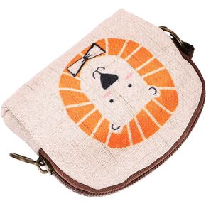 SEWACC Cotton and Linen Key Bag Coin Pocket Change Pouch Zipper Change Purse Small Canvas Purse Small Women Wallet Mini Change Wallet Coin Bag Key Fob Printing Cotton Linen Miss