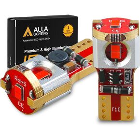 Alla Lighting Newest 168 194 T10 LED Bulbs Super Bright Red 175 2825 W5W 192 2821 ZS SMD 12V Interior Lights for Cars, Trucks Map, Dome, Trunk Cargo, Door Step Lamps Replacement