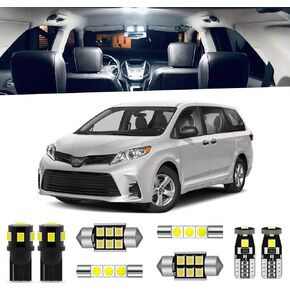 ENDPAGE 16pcs Sienna LED Interior Light Kit for Toyota Sienna 2011 2012 2013 2014 2015 2016 2017 2018 2019 2020 White 6000K Interior LED Lighting Package + License Plate Lights, Install Tool