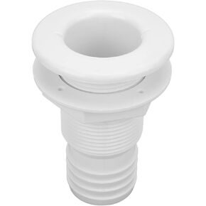 Thru Hull Fitting Marine Through Hull Fitting Connector Drain Scupper 2in White ABS Plastic Hose Coupler Drain Outlet Boat Accessory