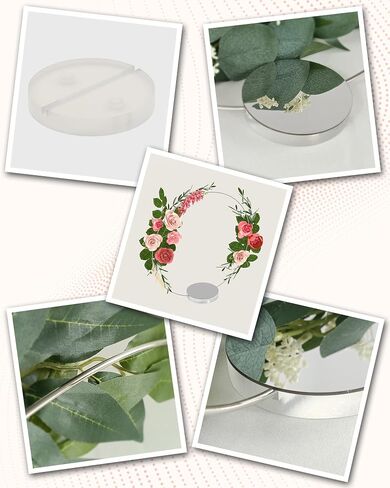 iDecoMart Gold Metal Floral Hoop Centerpiece - Set of 6 | 12 Inch Wreath Rings with Acrylic and Metallic Base for Table Decorations in Saudi Arabia
