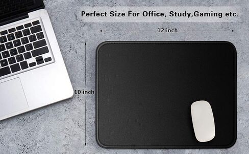 [أكبر بنسبة 35%] لوحة ماوس للألعاب مقاس 12 × 10 × 1/8 بوصة. حواف مخيطة دقيقة وقاعدة مطاطية طبيعية غير قابلة للانزلاق، لوحة ماوس ذات ملمس ممتاز ومقاومة للماء، حصيرة ماوس للكمبيوتر والكمبيوتر المحمول والكمبيوتر الشخصي والمكتب والمنزل، باللون الأسود in Kuwait
