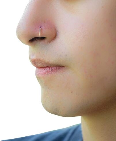 20g Nose Ring 14k Gold Filled | 20 Gauge Size 6-7mm | Slightly Adjustable Piercing Hoop Jewelry 6 mm - 7 mm in Saudi Arabia