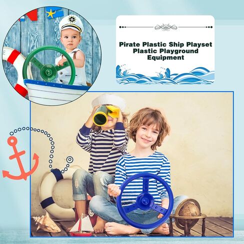 Haconba 8 Pack Steering Wheel Playset Plastic Steering Wheel Swingset Playground Pirate Ship Wheel for Kids Adults Outdoor Playground Playroom Treehouse Accessories (Red,Blue,Green,Yellow, 8) in Saudi Arabia
