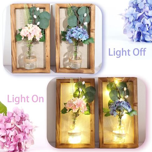 شمعدانات حائط زجاجية مصنوعة يدويًا من هوليتاون مع مصابيح LED - ديكور حائط برطمان ميسون مزخرف مع باقة كوبية - هدية مثالية للدفء المنزلي in Kuwait