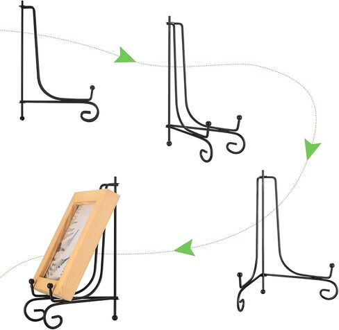 3 قطع حامل لوحة مقاس 8 بوصة للعرض، حامل لوحة حديد أسود مضاد للانزلاق لحوامل العرض، حامل إطار الصورة، حامل عرض لوحة مزخرفة للوحة الصور الفوتوغرافية، لوحات فنية in Kuwait
