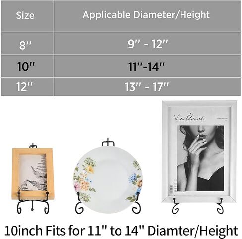 3 قطع حامل لوحة مقاس 8 بوصة للعرض، حامل لوحة حديد أسود مضاد للانزلاق لحوامل العرض، حامل إطار الصورة، حامل عرض لوحة مزخرفة للوحة الصور الفوتوغرافية، لوحات فنية in Kuwait