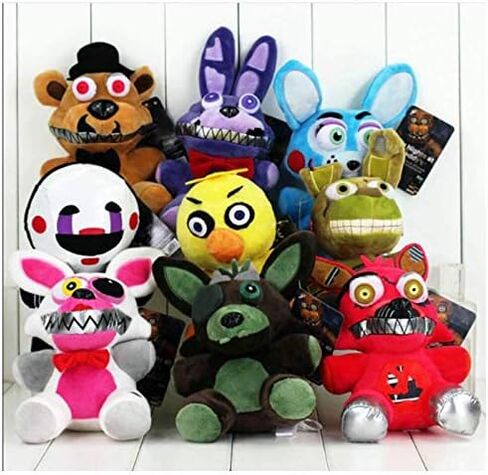 FNAF Plushies - All Characters(7") - - Plush: Chica, Springtrap, Bonnie, Marionette, Foxy Plush - Plush-FNAF Plush-Kid's Toy-Stuffed Animal (Bonnie) in Saudi Arabia