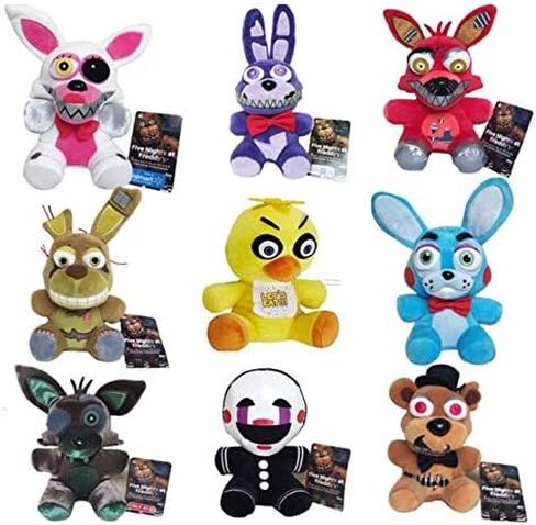FNAF Plushies - All Characters(7") - - Plush: Chica, Springtrap, Bonnie, Marionette, Foxy Plush - Plush-FNAF Plush-Kid's Toy-Stuffed Animal (Bonnie) in Saudi Arabia
