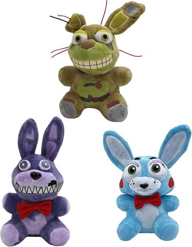 FNAF Plushies - All Characters(7") - - Plush: Chica, Springtrap, Bonnie, Marionette, Foxy Plush - Plush-FNAF Plush-Kid's Toy-Stuffed Animal (Bonnie) in Saudi Arabia