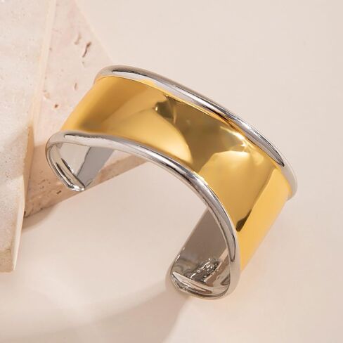 Gold Bangle Bracelets for Women Chunky Gold Bracelet Gold Cuff Bracelet Wide Gold Bangle Bracelet Hammered Open Wrist Cuff Bracelet Trendy Gold Jewelry in Saudi Arabia