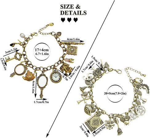 RechicGu Vintage 2pcs Fairy Tale Movie Lucky Myth Charms Friendship Cuff Bangle Bracelet Wicca Gift in Saudi Arabia