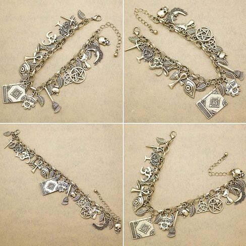 RechicGu Vintage 2pcs Fairy Tale Movie Lucky Myth Charms Friendship Cuff Bangle Bracelet Wicca Gift in Saudi Arabia