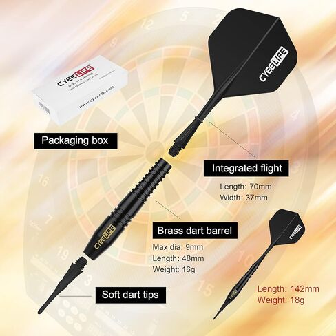 CyeeLife 18g Soft Tip Darts with Carry case and 30 Extra Points,Professional Plastic Darts Set,Multiple colors available in Saudi Arabia