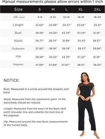 GYS Bamboo Viscose Pajamas for Women Set Soft Short Sleeve Sleepwear with Lace in Saudi Arabia