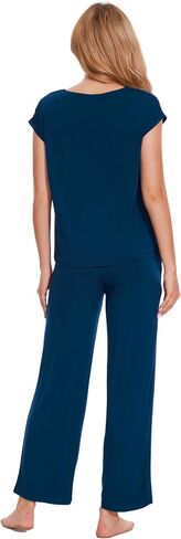 GYS Bamboo Viscose Pajamas for Women Set Soft Short Sleeve Sleepwear with Lace in Saudi Arabia