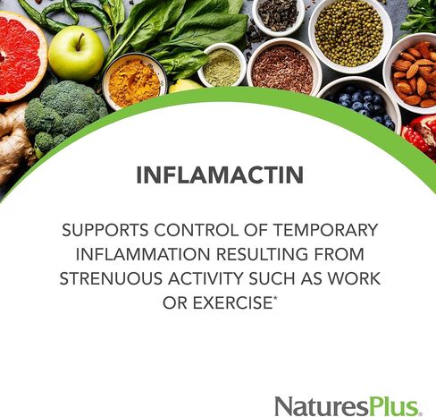 NaturesPlus Herbal Actives InflamActin - 60 Vegetarian Capsules - Herbal Supplement with Turmeric & Bromelain - Supports Adaptogenic Function - Vegan, Gluten-Free - 30 Servings in Saudi Arabia