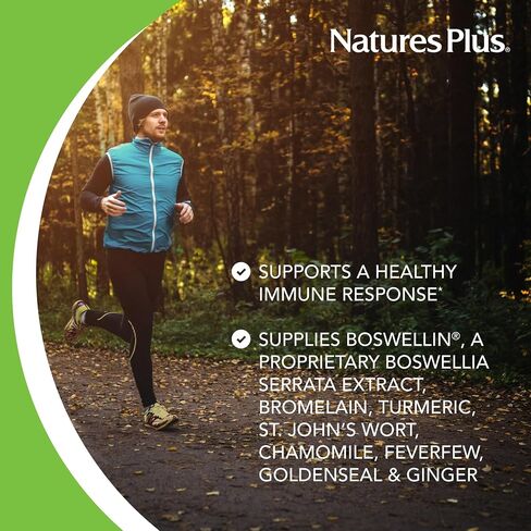 NaturesPlus Herbal Actives InflamActin - 60 Vegetarian Capsules - Herbal Supplement with Turmeric & Bromelain - Supports Adaptogenic Function - Vegan, Gluten-Free - 30 Servings in Saudi Arabia