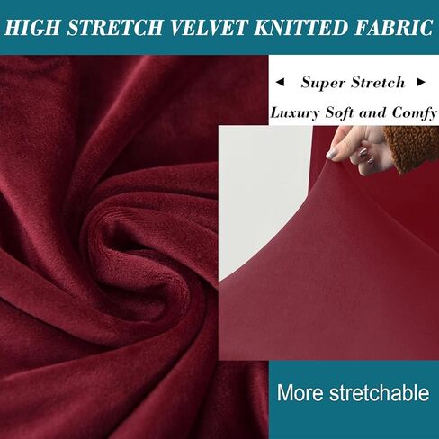 HFCNMY Wingback Chair Covers, 2 Piece Stretch Velvet Wingback Chair Slipcover-Thick Wing Back Chair Covers with Arms-Wing Chair Slipcover-Wing Back Chair Slipcovers with Elastic Bottom Beige in Kuwait