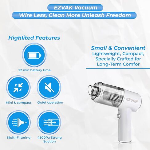Cordless Handheld Car Vacuum Cleaner (Black) in Saudi Arabia