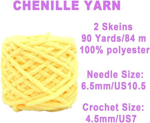 Chunky Yarn for Crocheting 90 yds, 2 Skeins 7mm Thick Bulky Fluffy Soft Chenille Yarn Velvet Yarn for Making Blankets, Clothes, DIY Craft, Pattern Knitting Creations 0.44lb (Sapphire Blue) in Saudi Arabia