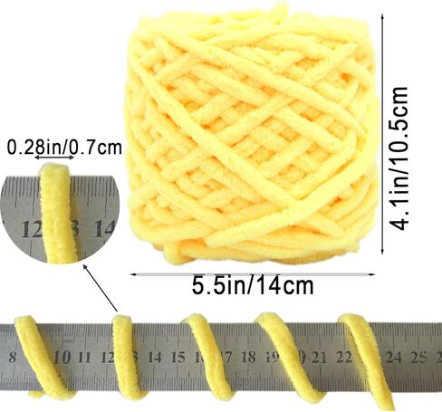 Chunky Yarn for Crocheting 90 yds, 2 Skeins 7mm Thick Bulky Fluffy Soft Chenille Yarn Velvet Yarn for Making Blankets, Clothes, DIY Craft, Pattern Knitting Creations 0.44lb (Sapphire Blue) in Saudi Arabia