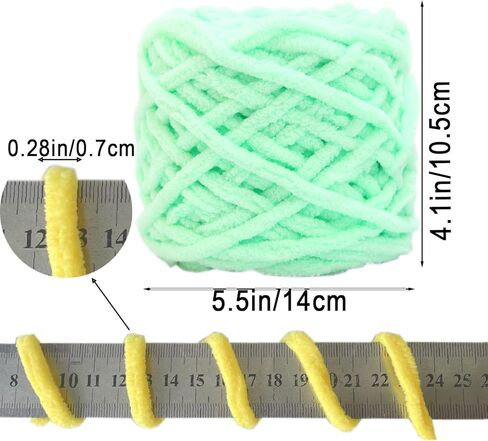 Chunky Yarn for Crocheting 90 yds, 2 Skeins 7mm Thick Bulky Fluffy Soft Chenille Yarn Velvet Yarn for Making Blankets, Clothes, DIY Craft, Pattern Knitting Creations 0.44lb (Sapphire Blue) in Saudi Arabia