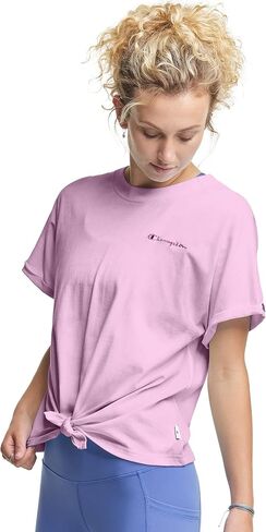 بلوفر نسائي من Champion بشعار Activewear وردي L in Saudi Arabia