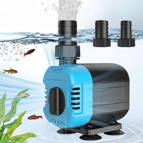 Submersible Water Pump, 45W Fountain Pump 1320 GPH 110V Powerful Adjustable Quiet Aquarium Pump, Pond Pump 2 Size Nozzles for 130-270 Gallon Fish Tank Fountain Pond Hydroponic Water Table in Saudi Arabia