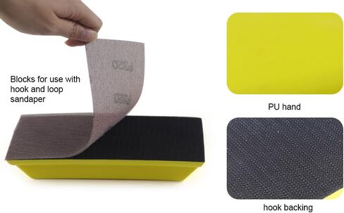 مجموعة قوالب الصنفرة اليدوية المكونة من 9 قطع، مجموعة متنوعة من الأشكال المحدبة والمقعرة بتفاصيل خطاف وحلقة للخشب وإصلاح هياكل السيارات والطلاء والأعمال الخشبية والأثاث، باللون الأصفر in Kuwait