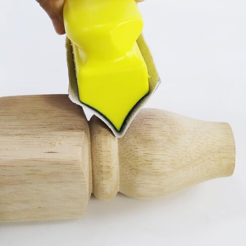 مجموعة قوالب الصنفرة اليدوية المكونة من 9 قطع، مجموعة متنوعة من الأشكال المحدبة والمقعرة بتفاصيل خطاف وحلقة للخشب وإصلاح هياكل السيارات والطلاء والأعمال الخشبية والأثاث، باللون الأصفر in Kuwait