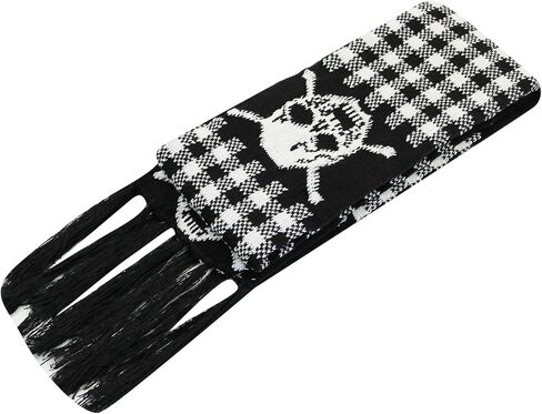 ANKOMINA Winter Warm Knitted Scarf Skull Skeleton Print Shawl Wraps Neck Warmer Tassel Fringe Scarf for Women Men Kids in Saudi Arabia