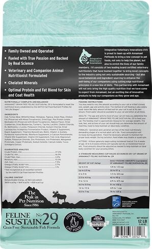 Annamaet Grain-Free Feline Sustain No. 29 Formula Dry Cat Food, (Line-Caught Cod & Free-Range Turkey), 12-lb Bag in Saudi Arabia