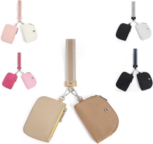 WESTBRONCO Wristlet Wallets for Women Dual Pouch Wristlet Detachable Mini Zip Around Coin Purse Keychain Wallet Double Pocket Wrist Wallet Mini Purse in Saudi Arabia