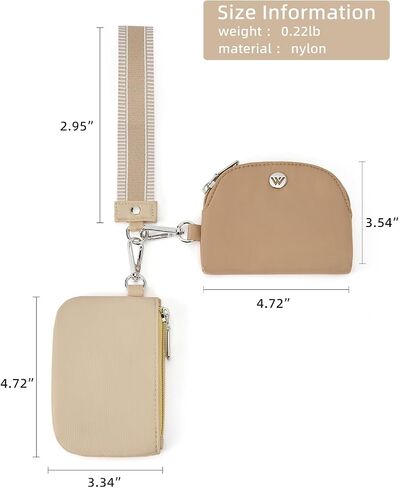 WESTBRONCO Wristlet Wallets for Women Dual Pouch Wristlet Detachable Mini Zip Around Coin Purse Keychain Wallet Double Pocket Wrist Wallet Mini Purse in Saudi Arabia