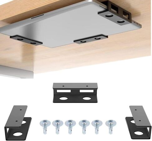 Under Desk Laptop Holder Mount with Screw,Under Desk Laptop Mount Bracket,Add On Under Table Laptop/Keyboard Storage（3 Pcs ） in Kuwait