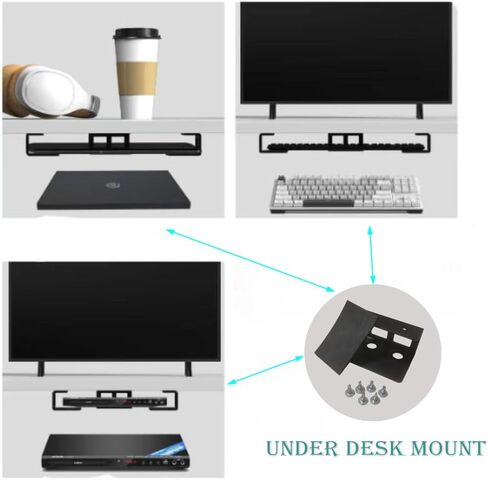 Under Desk Laptop Holder Mount with Screw,Under Desk Laptop Mount Bracket,Add On Under Table Laptop/Keyboard Storage（3 Pcs ） in Kuwait