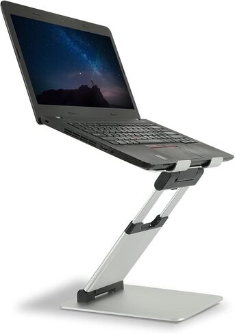 حامل كمبيوتر محمول Winunite فضي قابل للتعديل للمكتب متوافق مع أجهزة كمبيوتر MacBook المحمولة مقاس 10 15 17 بوصة، حامل كمبيوتر محمول مريح للوقوف يناسب جميع أجهزة الكمبيوتر المحمولة والأجهزة اللوحية 11-17 بوصة in Kuwait