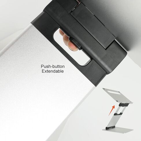 حامل كمبيوتر محمول Winunite فضي قابل للتعديل للمكتب متوافق مع أجهزة كمبيوتر MacBook المحمولة مقاس 10 15 17 بوصة، حامل كمبيوتر محمول مريح للوقوف يناسب جميع أجهزة الكمبيوتر المحمولة والأجهزة اللوحية 11-17 بوصة in Kuwait