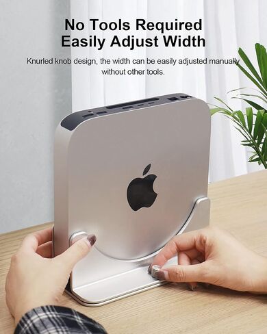 Hagibis Vertical Stand for Mac Mini M2, Aluminum Alloy Laptop Stand Anti-Slip Computer Holder Desktop Stand Compatible with M1 Chip Mac Mini, MC25 Pro in Saudi Arabia